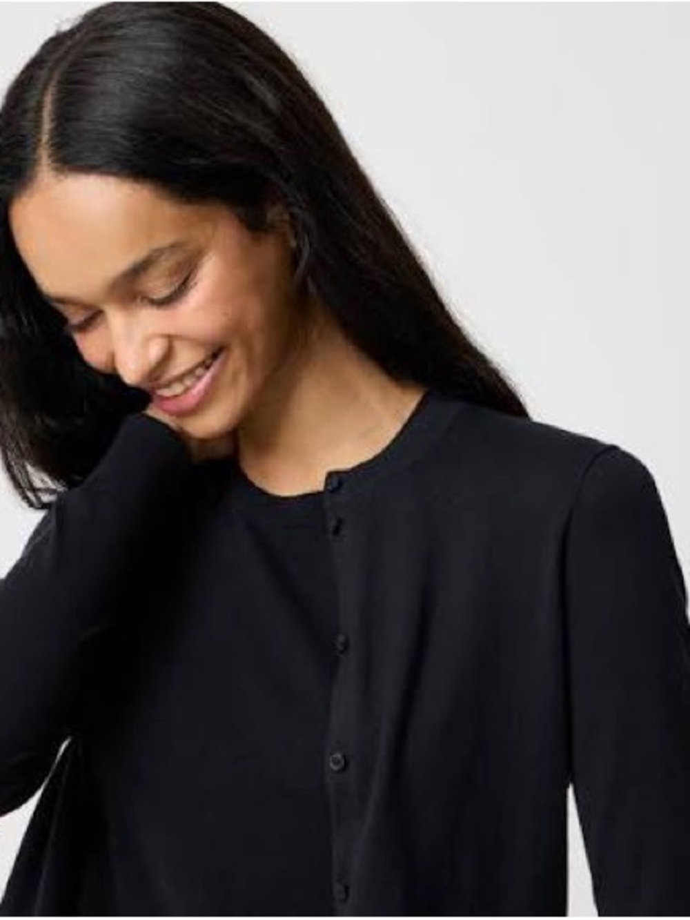 J.Crew Factory Classic Cardigan Black Cotton Crewneck Button Front Sweater S NWT